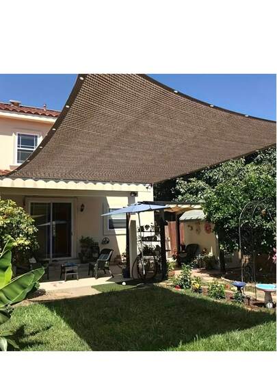 Outdoor Sun Shade Net - Brown, UV Protection, Canopy For Travel, Picnics, And Pools - Multiple Sizes Available