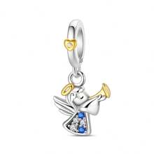 1 peça de pingente de prata esterlina 925 com pingente de árvore da paz em formato de coração e anjo, formato de diamante colorido, faça você mesmo, joias para combinar com roupas do dia a dia, decoração para meninas/mulheres, dia dos namorados