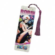 bandai Marcador de livro de acrílico One Piece com borla, produtos da One Piece, presentes para fãs, material escolar, volta às aulas