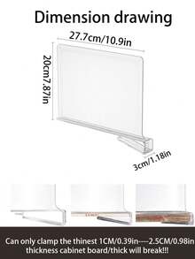 6 separadores de estantes de armario, separadores de estantes transparentes para armario, separadores de estantes para dormitorio, cocina y oficina - 6 unids/set - Ver 4