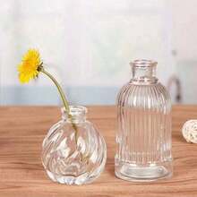 1 件小玻璃花瓶插花创意玻璃花瓶小盆栽花瓶适合日常使用、餐桌装饰、婚礼中心装饰、派对或家居装饰、生日毕业礼物 - 可用于插入小花束、装饰家中的小角落 - 無色 - 查看 4