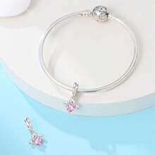 1 peça de pingente de prata esterlina 925 com pingente de árvore da paz em formato de coração e anjo, formato de diamante colorido, faça você mesmo, joias para combinar com roupas do dia a dia, decoração para meninas/mulheres, dia dos namorados