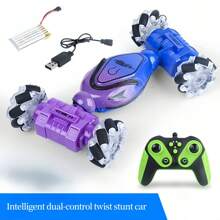 1 Stück Rundum-Gelände-Muster aufladbares RC Transformationsauto mit 2,4G Fernsteuerung, Allradrad, 360° Drift-Rotation, Kletter- und Rennmodi, LED-Beleuchtung & Musik, Mecha-Stil, geeignet für Innen- und Außenbereich