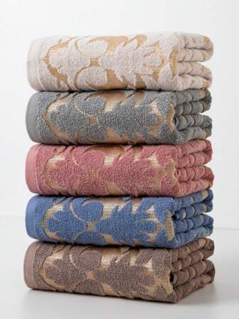 1 条轻质浴巾，简约提花花卉图案，矩形 70*140 厘米或方形手巾，吸水速干柔软，适用于浴室、厨房、旅行、节日礼物、健身房、海滩、酒店、沙龙、户外、男女通用、所有季节、学校、返校、旅行、旅行必需品、家居必需品、毛巾、皮肤护理