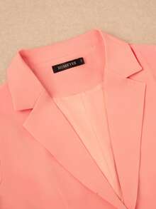 HOMEYEE Women's Retro Elegant Casual Lapel Collar Colorblock Striped 3/4 Sleeve Blazer Jacket, Suitable For Spring, Summer, Autumn Seasons, Professional, Work, Holiday - Hồng - Xem 4