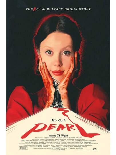 Faux Pearl Movie Poster Quality Glossy Print Photo Wall Art Stars Mia Goth Ti West Canvas Painting Posters And Prints Wall Art Pictures For Living Room Decoration Optional Frame ,Wall Art With Frame