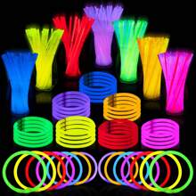 50pcs/100pcs Glow Sticks, Bracelets, Necklaces, Luminous Party Favors For Easter, Christmas, Halloween, Football Matches, Concerts