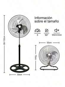 3 en 1 ventilador, swing ventilador vertical con 3 cuchillas de ventilador de metal, 18 "de diámetro, base sólida, viento extra grande, adecuado para dormitorio, sala de estar, hogar y oficina