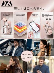 MEIYIXING DIGITAL TECHNOLOGY MEIYIXING Transparent TWS Wireless Earbuds, With LED Power Display Screen, Sports And Exercise In-Ear Headphones, Volume Control, Compatible With Smartphones, Capacitive Microphone, Rechargeable Lithium Polymer Battery, Suitable For Gaming, Music, And Business - Ideal Gift