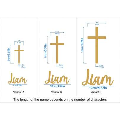 1 pieza Encanto de tarta personalizado de acrílico con nombre y cruz, Decoración personalizada de bautizo de acrílico, Encanto de tarta de bautizo dorado, Decoración de tarta de bautizo, Encanto de tarta con nombre personalizado, Encanto de tarta con nombre personalizado y cruz, Decoración de bautizo, Placa de tarta de acrílico con nombre cortado por láser, Tamaños disponibles, Delicado romance, Hogar y vida, Asusta a tu hogar, Recuerdos, Organizador de viaje