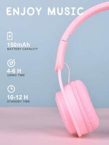 Gerripuer 可折叠无线耳机，带麦克风，马卡龙色设计，HIFI低音，价格实惠，新年和情人节时尚礼物 - 粉色 - 查看 7
