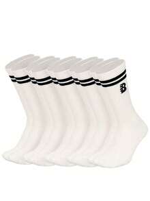 1/3/5 Pairs Back To School Quick-Dry Odor Control Antimicrobial Knit Fabric Socks - Multicolor - View 27