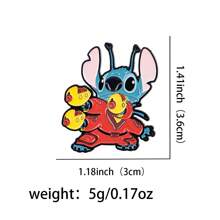 Disney 1 pièce Broche Disney Stitch, épinglette émaillée distinctive - Insigne mignon pour sacs à dos et vêtements, accessoire de broche pour vêtements, attache de sac
