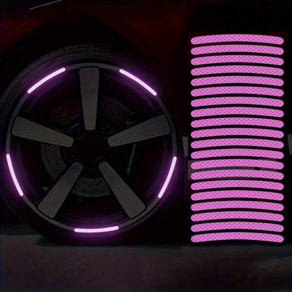 20 Pieces Of Reflective Stickers For Car Wheels, Creative Anti-Collision Tire Strips, Decorative Stickers For Motorcycles And Electric Vehicles