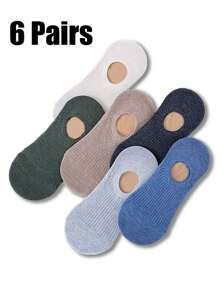6 Pairs Unisex Solid Color Boat Socks/Invisible Socks, Minimalist, Comfortable, Breathable For Daily, Home, Travel, Party, All Season
