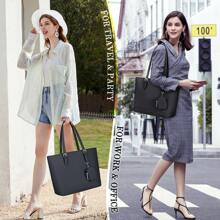 NEWHEY Bolso de tela para mujer, bolso de hombro de gran capacidad, bolsos y carteras con una pequeña bolsa extraíble