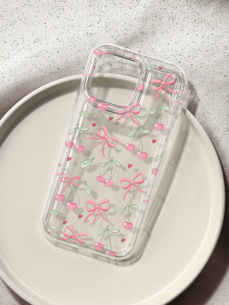 樱桃蝴蝶结印花透明外壳适用于 16/11/12/13/14/15/15pro/15 Plus/15 Promax/7plus/8plus/X/Xs Max/Xr/11pro/12pro/13pro/14pro/12mini/13mini/11promax/12promax/13promax/14promax/14plus/6/6s/6plus/7/8/16Pro/16plus/16promax/Se&兼容三星 Galaxy/A54/A14/A12/A13/A15/A32/A33/A24/A52S/S20/S21/S22/S23/S24/S23Plus/S24ultra/S25/A15/A33/A23 防水防震防摔防刮 - 彩色 - 查看 1