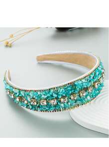 1 pièce Élégant Serre-tête rembourré en velours baroque coréen, Vintage diamant brillant décoré Serre-tête de haute qualité - Convient pour les dames et les filles pour assister à des soirées et des bals, Cadeau de haute qualité exquis pour les amis