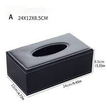1 Stück Leder Taschentuchbox, minimalistischer Halter für Papierhandtücher zuhause/im Hotel/im Auto - Schwarz - Übersicht 10