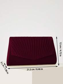 REMANLAND Elegante und leichte gefaltete Mode-Clutch, ein glamouröser und charmanter Party-/Abendtasche, perfekt für Partygirls, Bräute und Damen. Mit versteckten Kartenfächern und Fächern, kann als Umhängetasche oder Umhängetasche verwendet werden. Mit abnehmbarer Metallkette, ideal für Bälle, Bankette, Partys und ein tolles Geschenk für Ihre Lieben. - Bordeaux - Übersicht 5