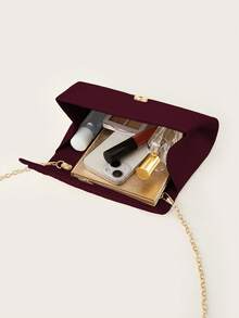 REMANLAND Elegante und leichte gefaltete Mode-Clutch, ein glamouröser und charmanter Party-/Abendtasche, perfekt für Partygirls, Bräute und Damen. Mit versteckten Kartenfächern und Fächern, kann als Umhängetasche oder Umhängetasche verwendet werden. Mit abnehmbarer Metallkette, ideal für Bälle, Bankette, Partys und ein tolles Geschenk für Ihre Lieben. - Bordeaux - Übersicht 7