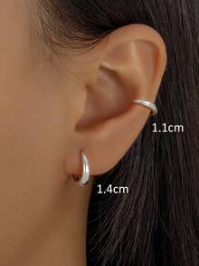 Vaerine 1 对经典简约环形耳环，简约小圆形设计，适合女性，独特的魅力礼物