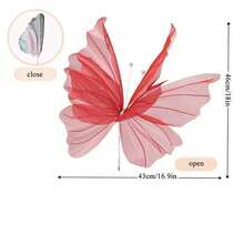 1 件巨型人造花纱线蝴蝶罂粟花 - 50 厘米/19.69 英寸立体蝴蝶新婚礼装饰适用于客厅、卧室和阳台家居装饰假蝴蝶、婚礼部分场地装饰 - 彩色 - 查看 7