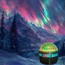 1pc Northern Lights Projector Light, 7 Color Modes And Remote Control, Multifunctional Polar Projector Night Light For Bedroom Ambiance, Holiday Decoration, Birthday Party
