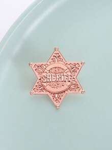 1 Stück Westlicher Sheriff-Fünfzackiger Stern Email Pins, kundenspezifische Metall-Anstecker, Kleidung, Rucksack, Revers Abzeichen, Schmuckgeschenk für Freunde - Verschiedenfarbig - Übersicht 3