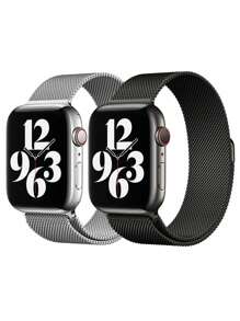 2 buc curea din metal Milan Mesh la modă pentru bărbați și femei, potrivită pentru Banda 45mm 49mm 38mm 40mm 41mm 42mm 44mm 46mm, brățară casual potrivită pentru Series Ultra SE 10 9 8 7 5 4 3 2 1, accesorii pentru curea
