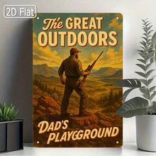 1pc, 2D Flat Decorative Plaque, The Great Outdoors, Dad's Playground, Ideal For Outdoor Themed Spaces, Man Cave, Or Outdoor Enthusiast Dads' Rooms, Tribute To Dads Who Love The Outdoors, Outdoor Inspired Aesthetic, Size 8x12inchs/20x30cm - Multicolor - View 8