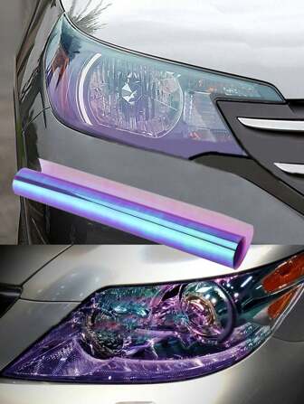 Car Headlight Tinting Film, Taillight Tinting Film, Motorcycle Lamp Decoration Film, Purple Gradient