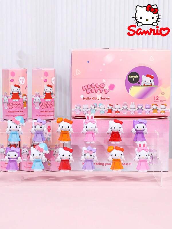 Sanrio 1 peça/2 peças/3 peças Sanrio Hello Kitty Surprise Surpresa Caixa Surpresa Série – Conjunto de Figuras Emocionais e Misteriosas de PVC, Acessórios Modernos para Celular. Decoração Criativa de Desenho Animado para Computador, Tela de Mesa Fofa para Carro/TV, Decoração de Presente de Natal. Presente Ideal para Família e Amigos (Personagens Aleatórios). Material Escolar, Volta às Aulas
