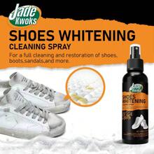 1pc 4.06oz Shoe Whitening Spray - 120ml Quick Stain Remover For Yellowing Sneakers | Leak-Proof Portable Bottle & Brush Kit, Neutral PH For Leather/Rubber (Gym/Travel/Daily Care)