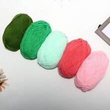 EDCUEBE7 5 件/约 250 克多色手工钩针纱线套件，柔软舒适的针织纱线，多用途用于钩编钱包、衣服、地毯等，适合 DIY 情人节礼物、制作钱包、手提包等。（包装随机） - 彩色 - 查看 14