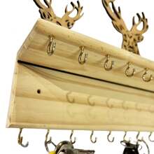 1 pièce Porte-bijoux mural décoratif en bois en forme de tête de cerf - Présentoir pour pendentifs, boucles d'oreilles, bracelets et bagues, minimaliste et à la mode, idéal pour la décoration de la chambre, le rangement de bijoux, la fête des mères, la Saint-Valentin ou un anniversaire.