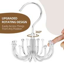 1pc Multi-Functional Rotating 8-Hook Rack 360° Hanger Hook For Belts, Bras, Vests, Ties, Scarves, Wallets, Hats, Etc.