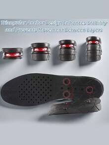 增高鞋垫，不疲劳，隐藏式增高装置，带减震器；女士内置增高鞋垫，增高垫 - 黑色 - 查看 7