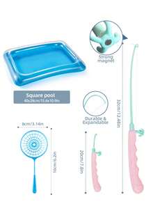 19/36/47/71 件磁性钓鱼游戏玩具套装 - 带水盆、充气泳池、鱼竿、鱼网、塑料浮鱼、彩色海洋动物，适合 3 岁以上男孩和女孩的生日礼物