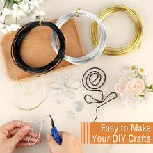 2毫米x5米镀金/镀银/镀黑可弯曲柔性工艺金属线，适用于珠宝制作、串珠DIY