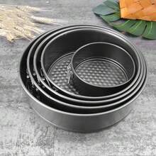 1 pezzo Stampo a cerniera in acciaio al carbonio antiaderente da 12/16/20/24/28 cm, stampo rotondo per torte con fondo removibile, per uso domestico, panificio e cucina