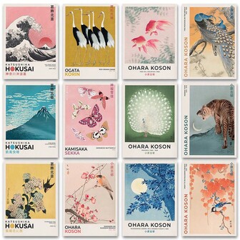 1 Pieza/3 Piezas Póster de arte de pared disponible con marco Imprimir exposición de viajes a Japón Mural de tela de pared Olas que se agitan en Kanagawa Pintura decorativa Decoración del hogar