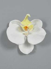 1片/6片/7片/8片/12片/15片装兰花花瓣，3.9英寸仿真PU蝴蝶兰花头，仿真蝴蝶兰花头散装，适用于婚礼花束装饰、DIY手工制作、新娘送礼会、摄影道具 - 白色 - 查看 4