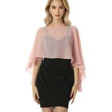 1 xale de chiffon oval feminino, adequado para vestidos de noite, sessões de fotos, cerimônias, apresentações de palco, maquiagem, bailes, mestre de cerimônias, proteção solar, capas de férias