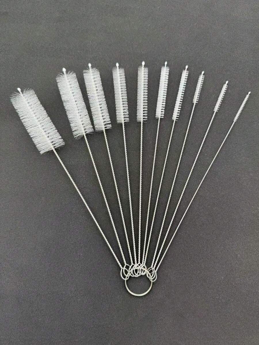 10-Piece Multi-Function Cleaning Brush Set, Multi-Size Cleaning Brush(10 Sizes), Kitchen Cleaning Bottle Brushes, Long Straw Brush, Small Bottle Brush, Straw Brush, Pipe Cleaner, For Kettle Cleaning And Difficult To Clean Corners And Gaps
