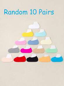 10 Pairs Of Children's Summer Thin Mesh Breathable Pure White Heel Anti Slip Low Vamp Invisible Boat Socks, Versatile For Daily Use