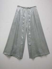 Men's Retro Chinese Style Loose Wide Leg Pants, Satin-Like Jacquard Dragon Pattern, Breezy & Breathable, Soft & Comfortable, Spring/Autumn