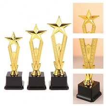 1 Pc Golden Award Trophy Star Plastic Winner Award Trophy Craft Souvenirs Singing Dancing Competition Reward Prize Cup School Rewarding Supply