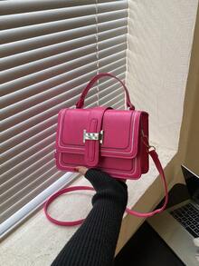 Mini bolso de mujer con solapa acolchada y estilo elegante - Rosa Fucsia - Ver 2
