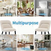 Upholstered Dining Chairs Set Of 2/4/6,Modern Fabric Kitchen Side Chairs With Thick Cushions And Wood Legs,Comfy Dining Room Chairs With Curved Backrest For Restaurant/Cafe - 米色-4件 - 查看 8